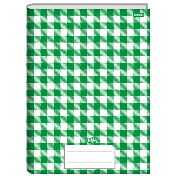 CADERNO BROCHURAO C.DURA 96F XADREZ VERDE