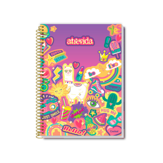 CADERNO UNIVERSITARIO C.DURA 256F/16M ATREVIDA