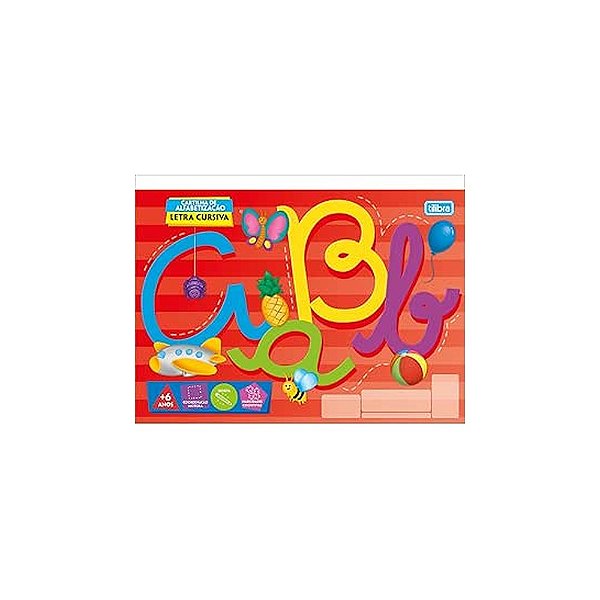 CADERNO DE ALFABETIZAÇAO LETRA CURSIVA 32 FOLHAS