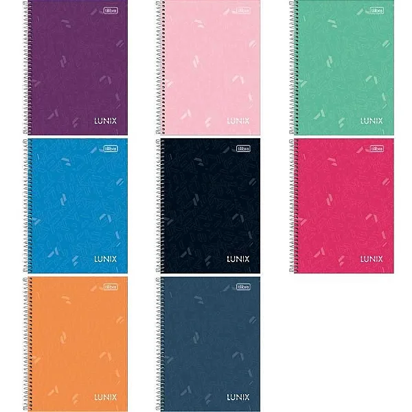 CADERNO ESPIRAL CAPA DURA 1/4 LUNIX 80 FOLHAS