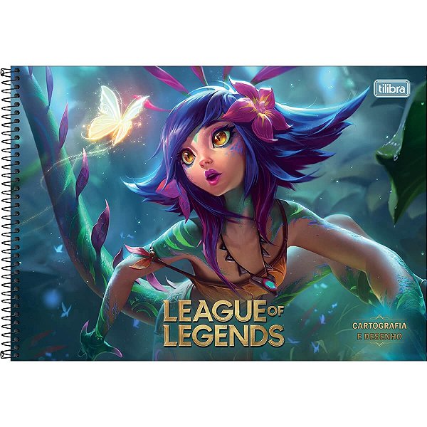 CADERNO CARTOGRAFIA CAPADURA 80F LEAGUE OF LEGENDS