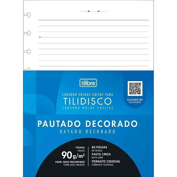 CADERNO REFIL TILIDISCO COLEGIAL 90G 80F