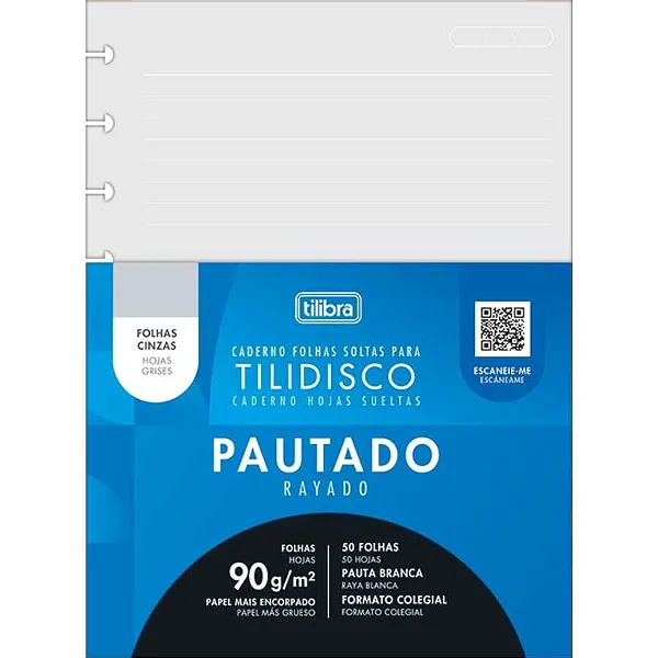 CADERNO REFIL TILIDISCO COLEGIAL 90G 50F