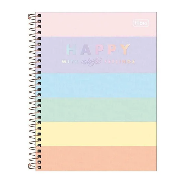 CADERNO COLEGIAL C.DURA 080F/01M 90G HAPPY COLOR