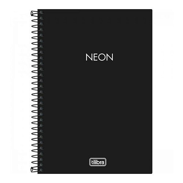 CADERNO ESPIRAL 1/4 CAPA PLASTICA 80F NEON PT