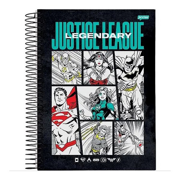 CADERNO UNIVERSITARIO C.DURA 160F/10M LIGA JUSTICA