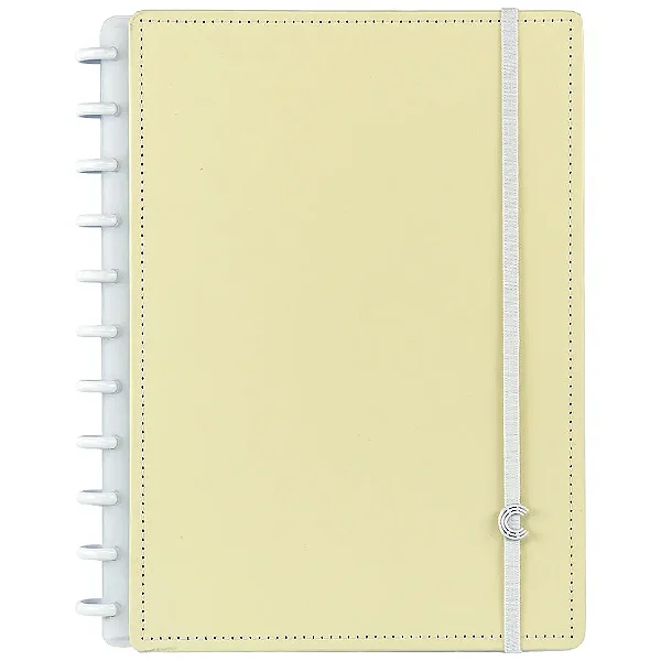CADERNO INTELIGENTE GRANDE AMARELO PASTEL 80F UNI