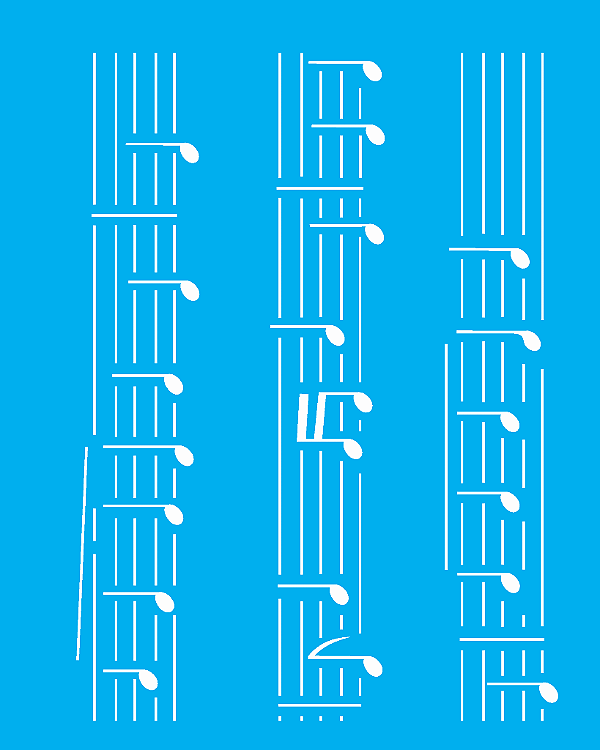 MOLDE VAZADO/ESTENCIL 20X25CM NOTAS MUSICAIS