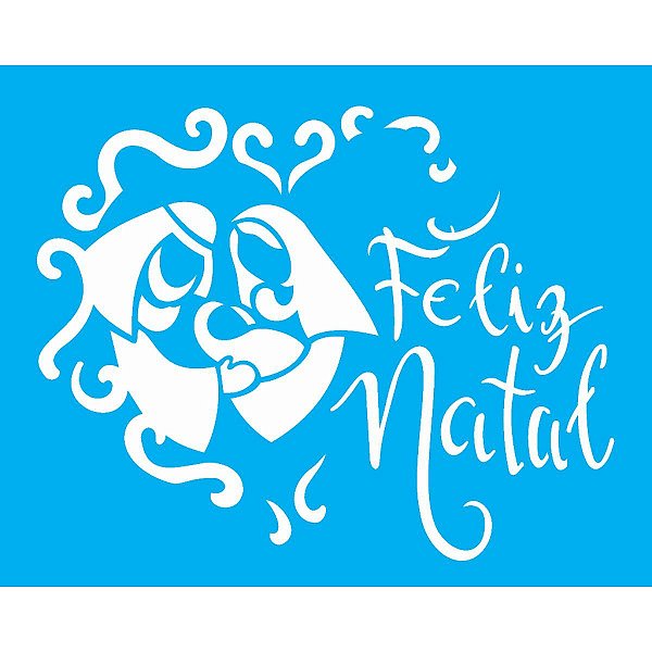 MOLDE VAZADO/ESTENCIL 20X25CM FELIZ NATAL II