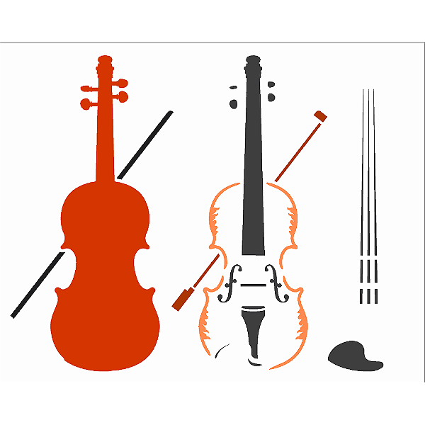 MOLDE VAZADO/ESTENCIL 20X25CM INSTRUMENTOS VIOLINO