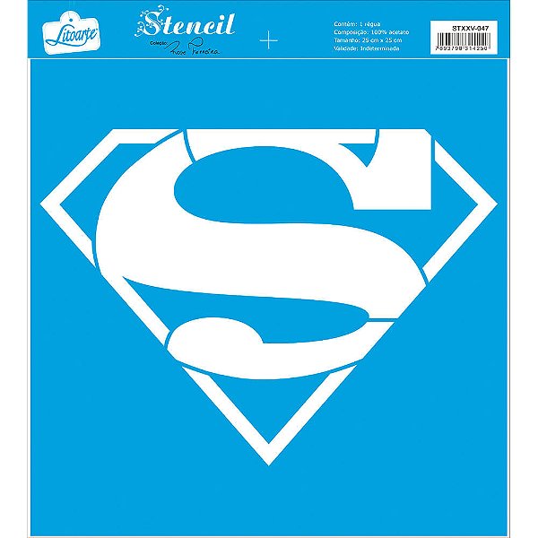 MOLDE VAZADO/ESTENCIL 25X25 SUPER HOMEM