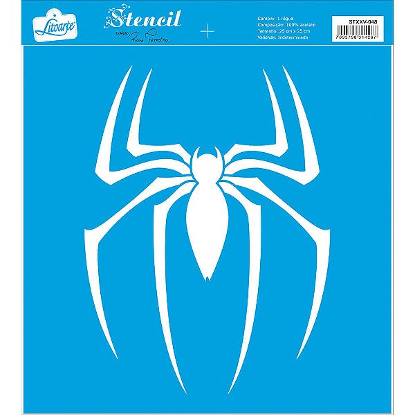 MOLDE VAZADO/ESTENCIL 25X25 HOMEM ARANHA