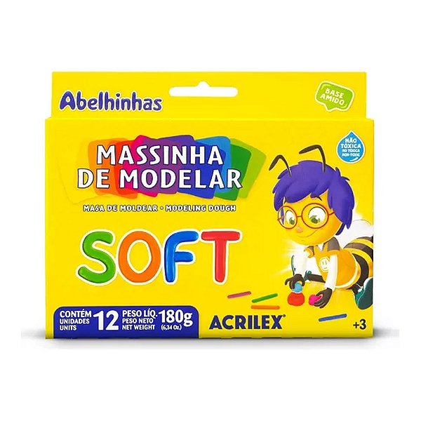 MASSA DE MODELAR 12 CORES SOFT