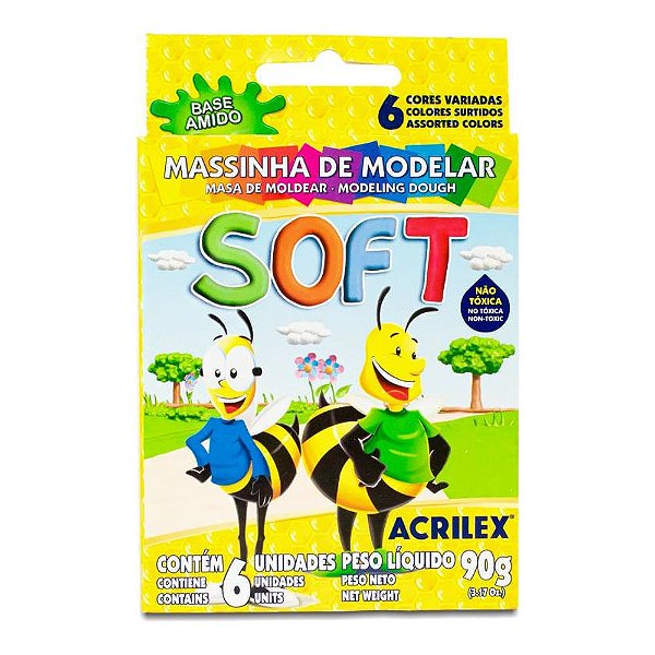 MASSA DE MODELAR 06 CORES SOFT