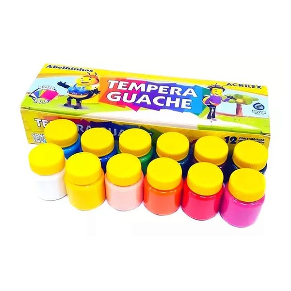 TINTA GUACHE 12 CORES