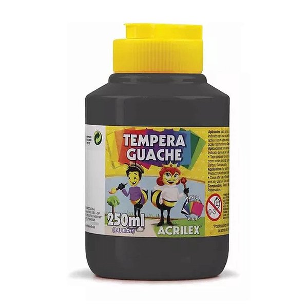 TINTA GUACHE 250ML PRETO