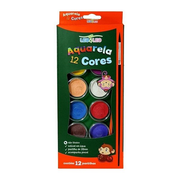 AQUARELA 12 CORES PLUS PASTILHAS 2CM