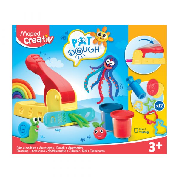 KIT MASSA DE MODELAR COM 4 POTES  12 ACESSORIOS C