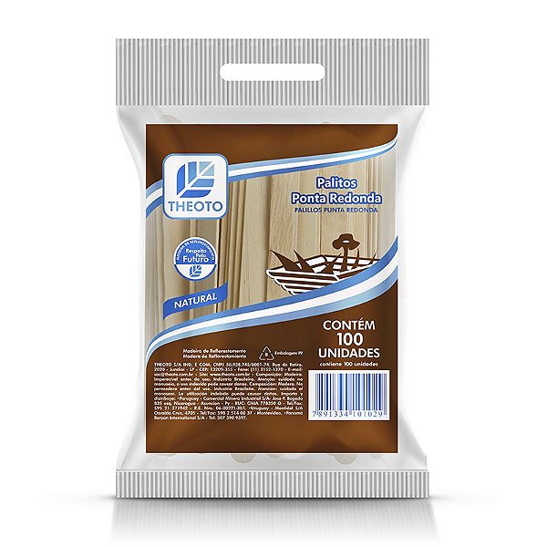PALITO PICOLE MADEIRA AZ 100UN