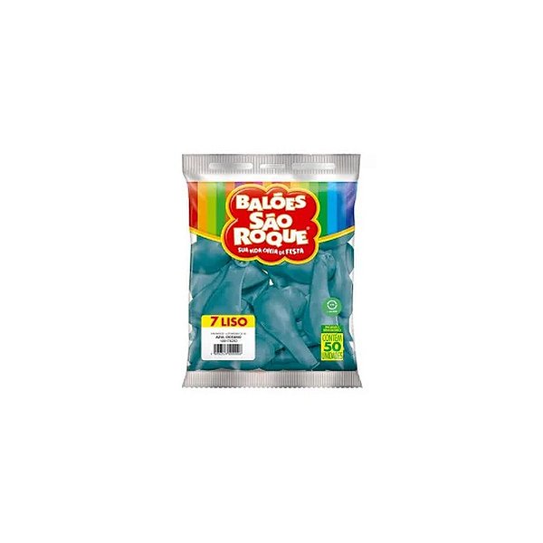 BALAO SAO ROQUE NR.7 AZUL BABY 50 UNIDADES