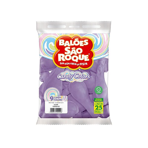 BALAO SAO ROQUE NR.7 CANDY LILAS 25 UNIDADES