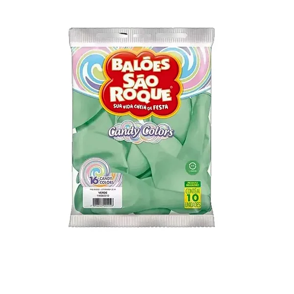 BALAO SAO ROQUE NR.7 CANDY VERDE 25 UNIDADES