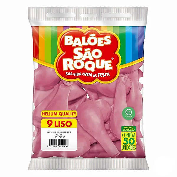 BALAO SAO ROQUE NR.9 METAL ROSE 50 UNIDADES