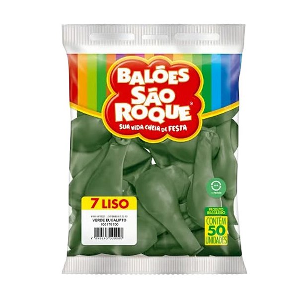 BALAO SAO ROQUE NR.7 VERDE EUCALIPTO C/50