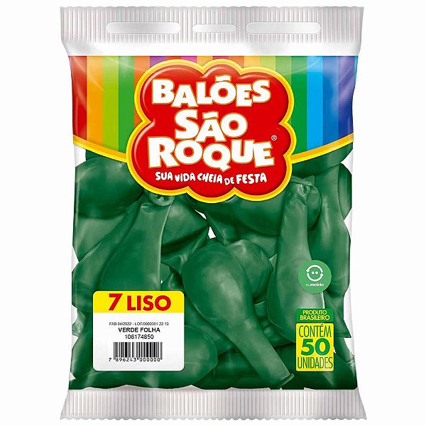 BALAO SAO ROQUE NR.7 VERDE HORTELA C/50