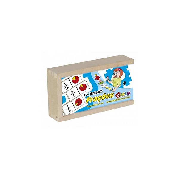 DOMINO FRACOES MDF 28PCS CAIXA MADEIRA
