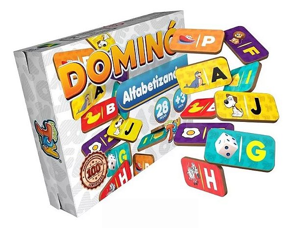 DOMINO OBJETOS E ALFABETO 28P MDF