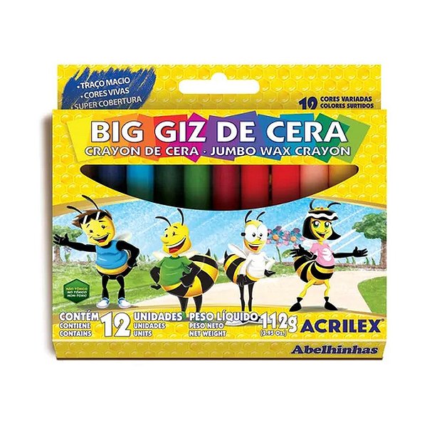 GIZAO DE CERA 12 CORES