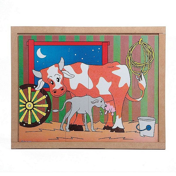 QUEBRA CABECA ANIMAIS E FILHOTES VACA 04PCS MDF
