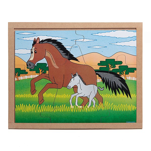 QUEBRA CABECA ANIMAIS E FILHOTES CAVALO 06PCS MDF