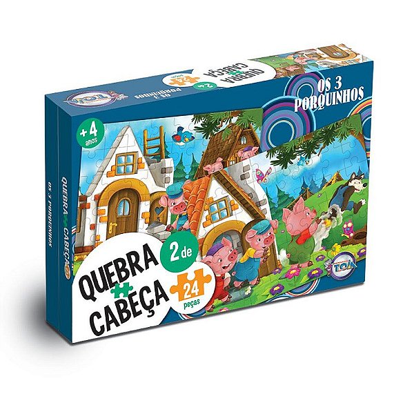 QUEBRA CABECA OS TRES PORQUINHOS 24 PECAS