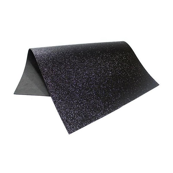 EVA GLITTER PRETO 40X48CM