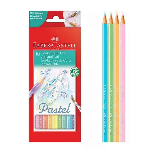 LAPIS DE COR AQUARELAVEL PASTEL 10 CORES
