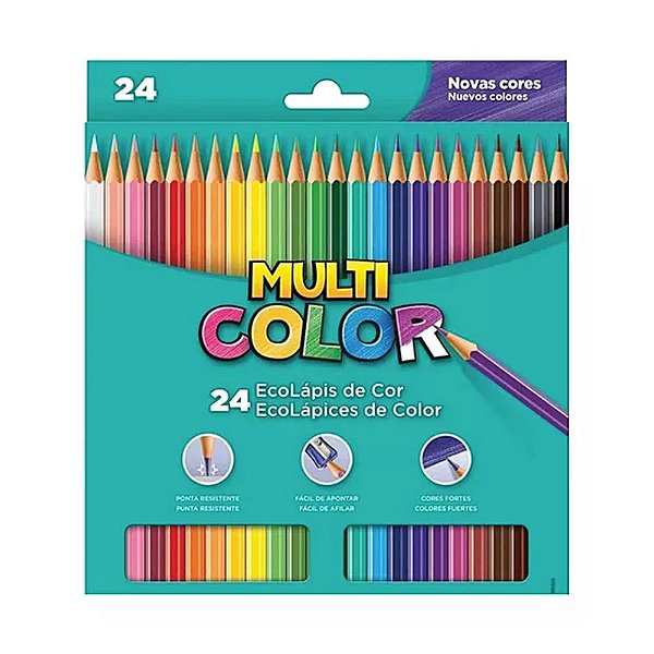 LAPIS DE COR 24 CORES MULTICOLOR