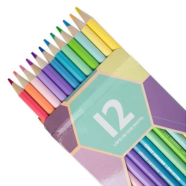LAPIS DE COR 12 CORES PASTEL REDONDO