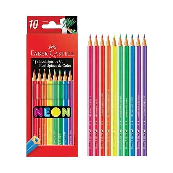LAPIS DE COR 10 CORES NEON ECOLAPIS