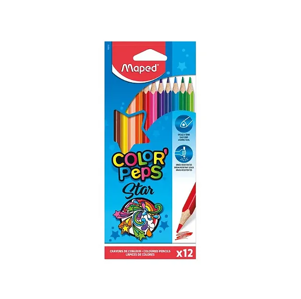 LAPIS DE COR 12 CORES COLOR PEPS