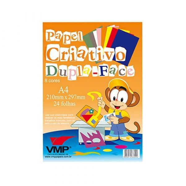 BLOCO CRIATIVO DUPLA FACE A-4 8 CORES 24FLS