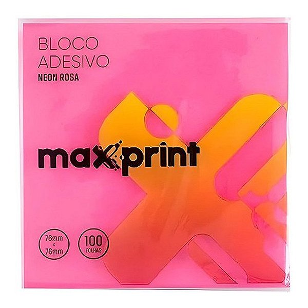 BLOCO ADESIVO 76X76MM 100F ROSA NEON