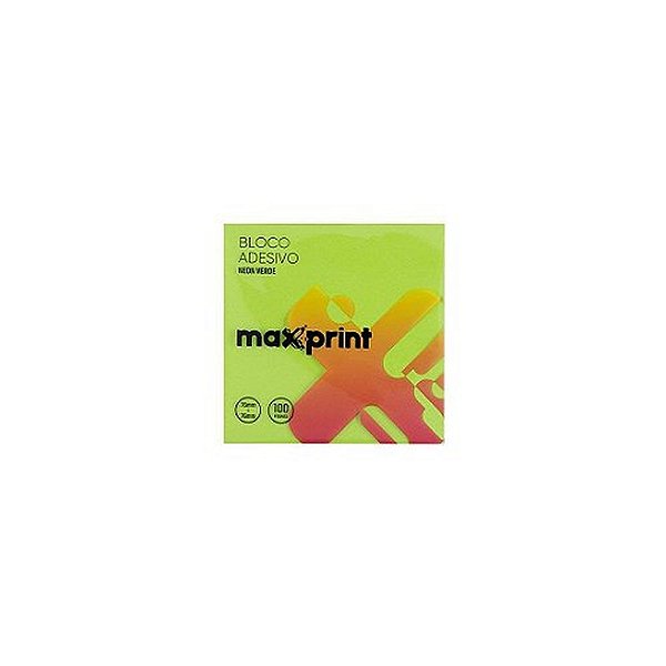 BLOCO ADESIVO 76X76MM 100F VERDE NEON