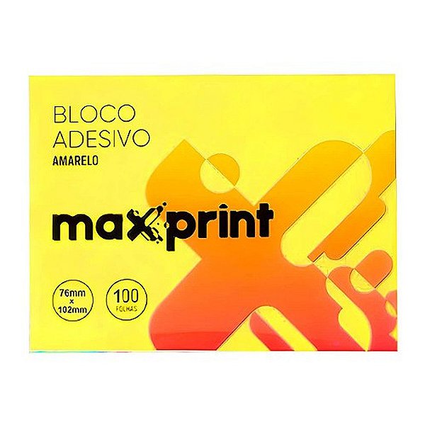 BLOCO ADESIVO 76X102MM 100F AMARELO