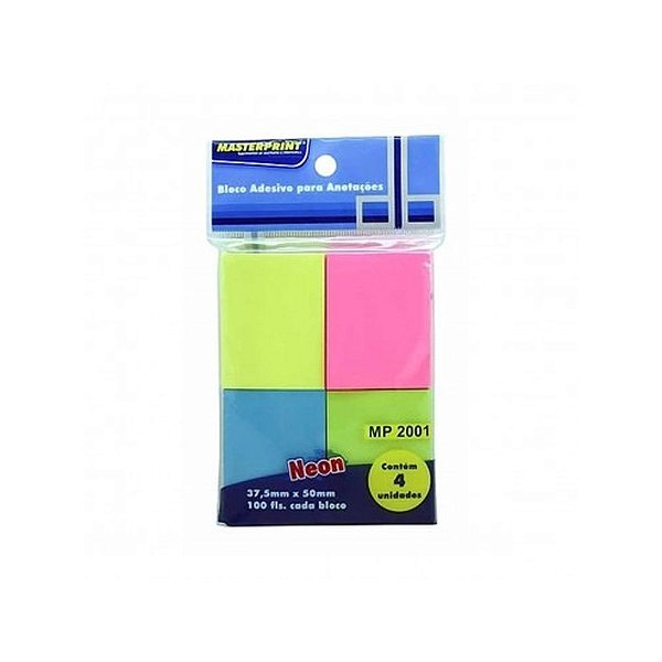 BLOCO ADESIVO 38X50MM 04X100F NEON