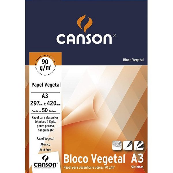 BLOCO VEGETAL A-3 90G TECNICO 50 FOLHAS