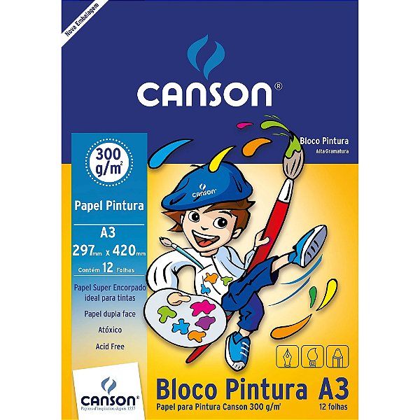 BLOCO PINTURA A-3 300GM2 INFANTIL 12 FOLHAS