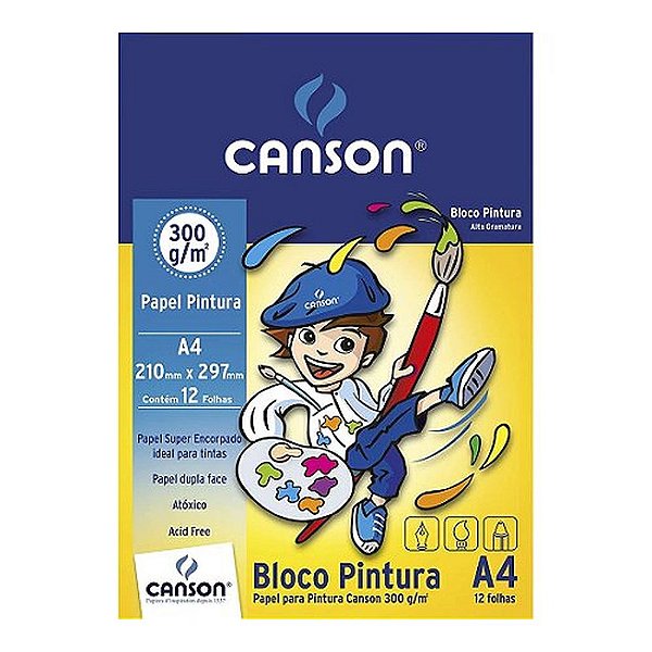 BLOCO PINTURA A-4 300GM2 INFANTIL 12 FOLHAS