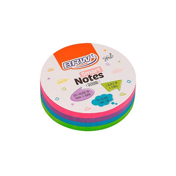 BLOCO SMART NOTES ROUND 70X70MM - COLORIDO SOUL -